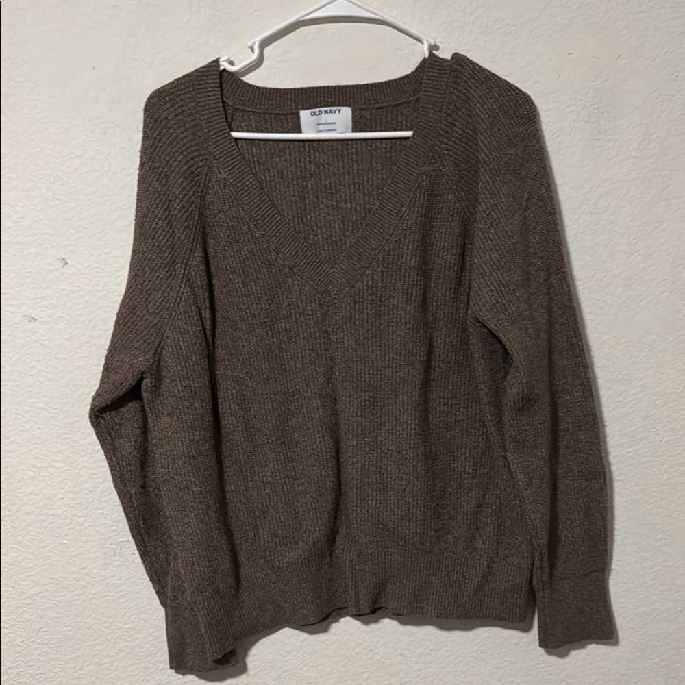 Old Navy Cozy Brown Knit Sweater - Large